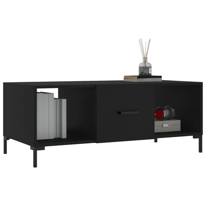 vidaXL Table basse noire 102x50x40 cm en bois d'ingénierie