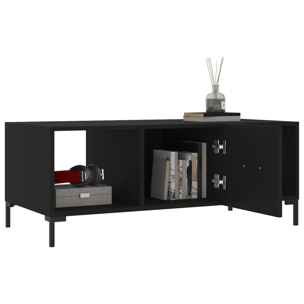 vidaXL Table basse noire 102x50x40 cm en bois d'ingénierie