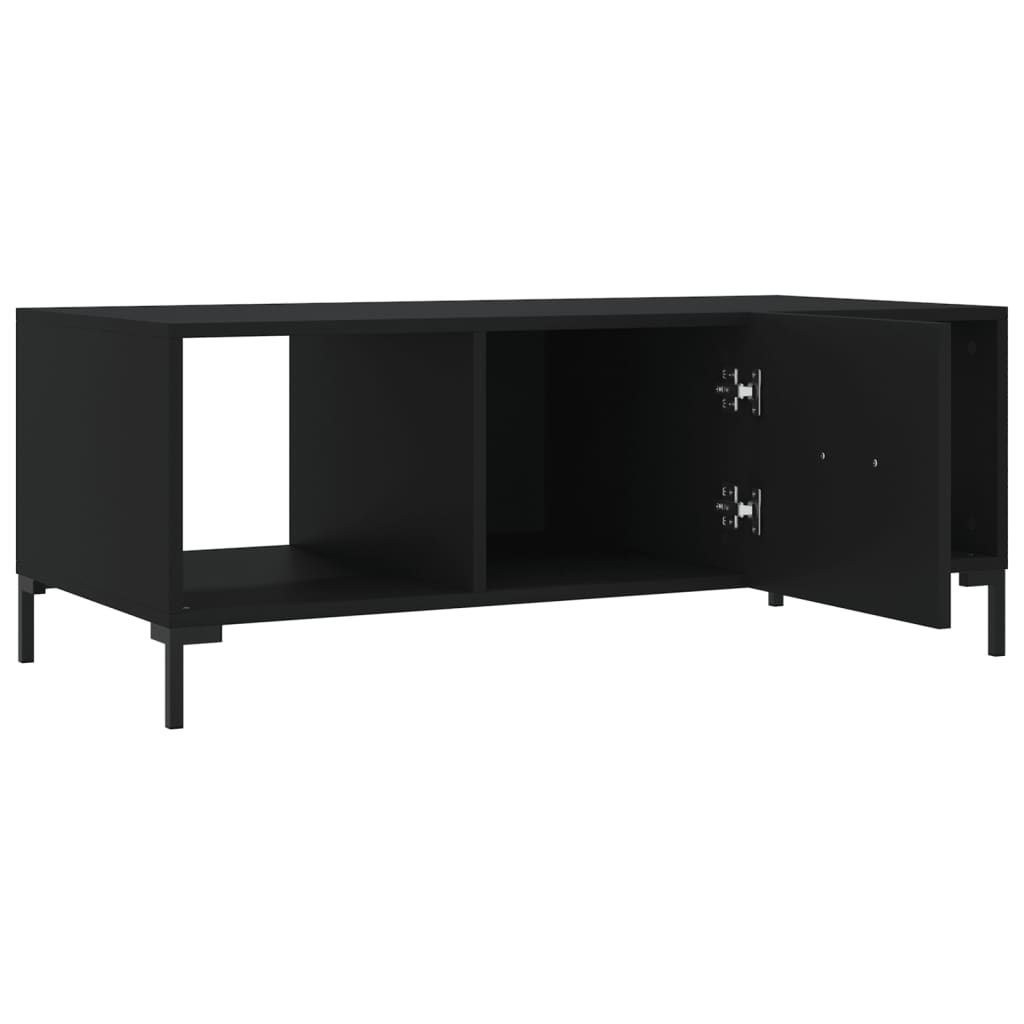 vidaXL Table basse noire 102x50x40 cm en bois d'ingénierie