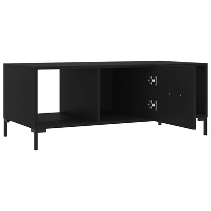 vidaXL Table basse noire 102x50x40 cm en bois d'ingénierie