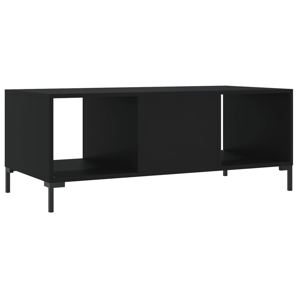 vidaXL Table basse noire 102x50x40 cm en bois d'ingénierie