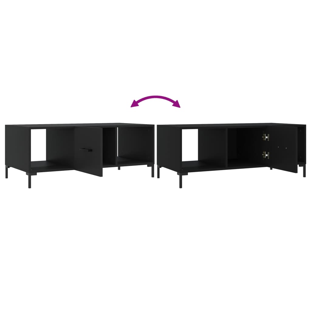 vidaXL Table basse noire 102x50x40 cm en bois d'ingénierie