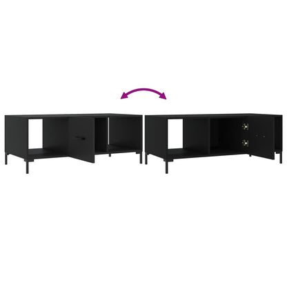 vidaXL Table basse noire 102x50x40 cm en bois d'ingénierie