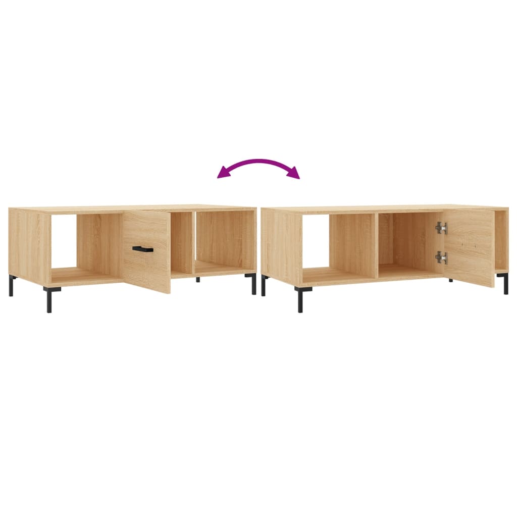 vidaXL Table basse chêne sonoma 102x50x40 cm, bois d'ingénierie