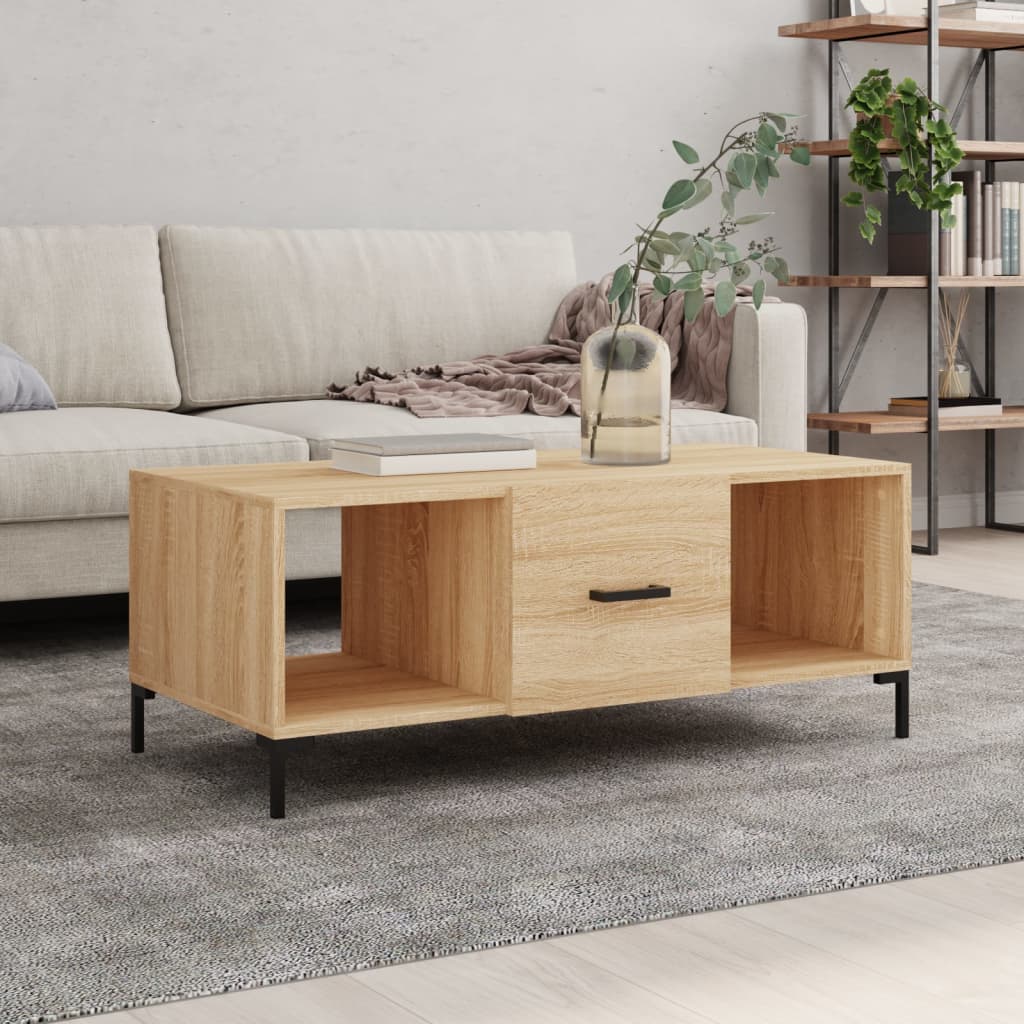 vidaXL Table basse chêne sonoma 102x50x40 cm, bois d'ingénierie