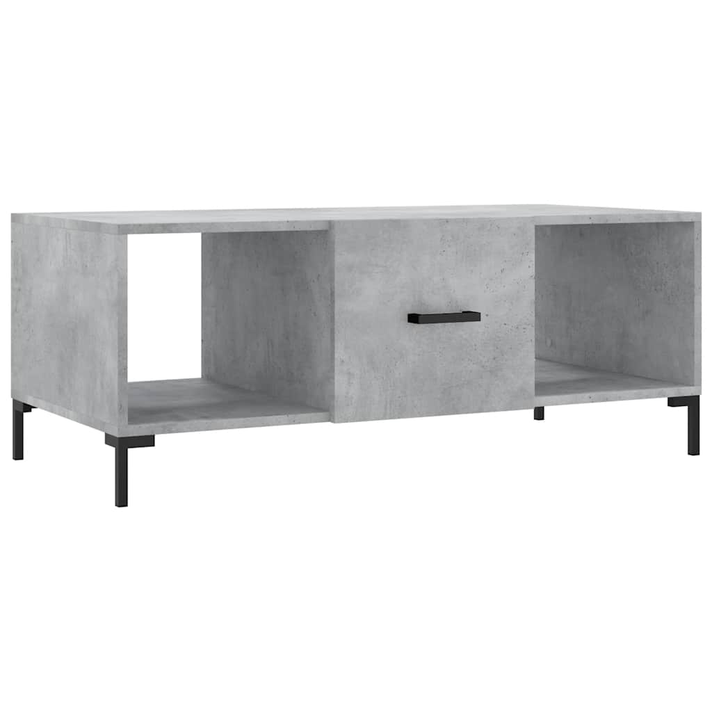 vidaXL Table basse gris béton 102x50x40 cm aggloméré