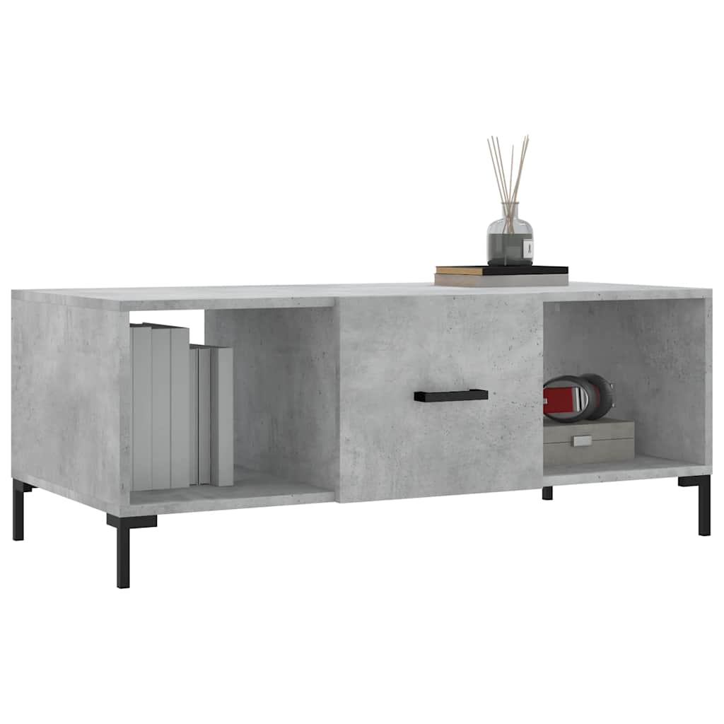 vidaXL Table basse gris béton 102x50x40 cm aggloméré