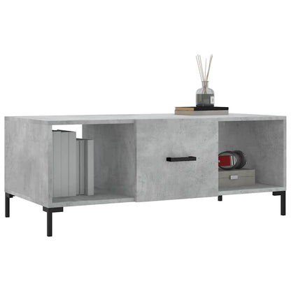 vidaXL Table basse gris béton 102x50x40 cm aggloméré