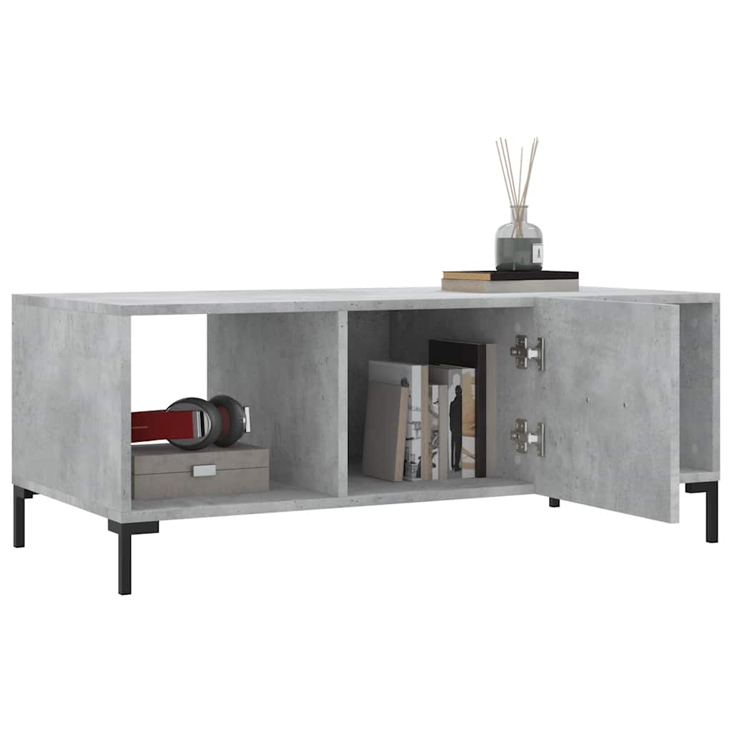 vidaXL Table basse gris béton 102x50x40 cm aggloméré