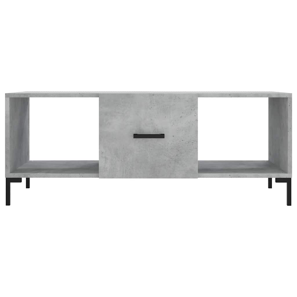 vidaXL Table basse gris béton 102x50x40 cm aggloméré