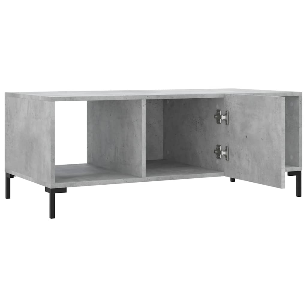 vidaXL Table basse gris béton 102x50x40 cm aggloméré