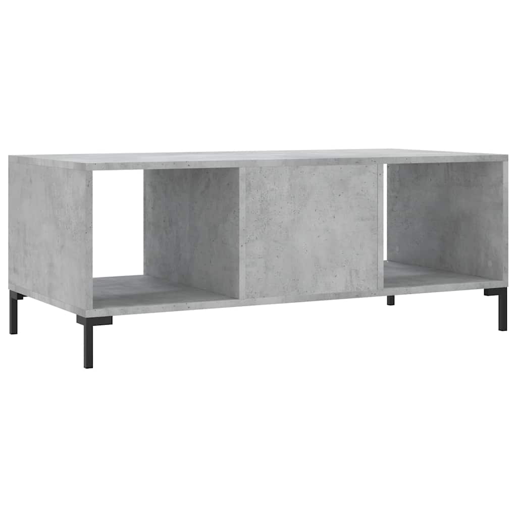 vidaXL Table basse gris béton 102x50x40 cm aggloméré