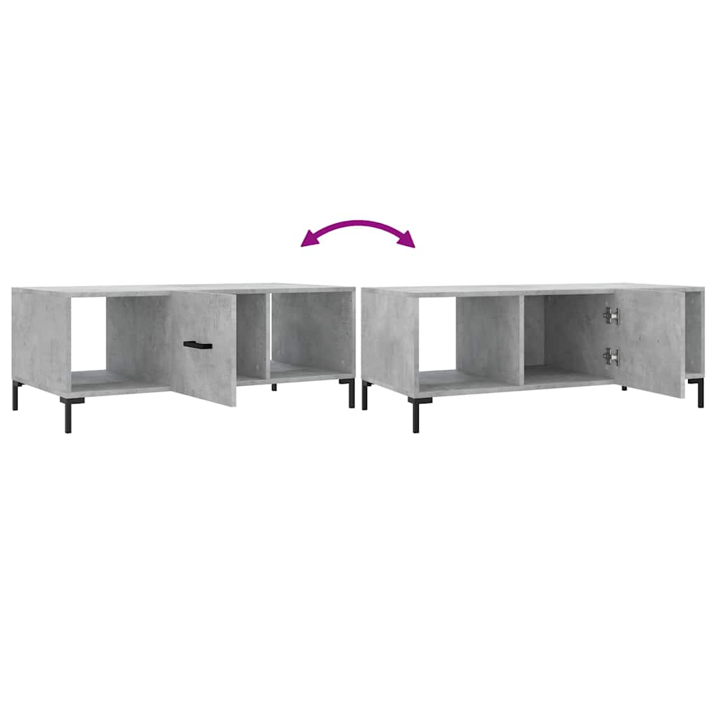 vidaXL Table basse gris béton 102x50x40 cm aggloméré