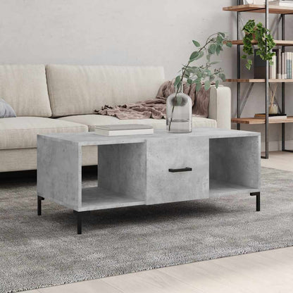 vidaXL Table basse gris béton 102x50x40 cm aggloméré