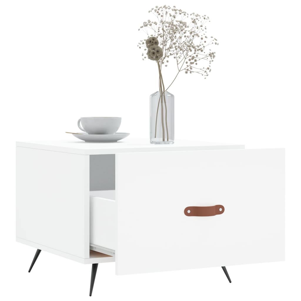 vidaXL Table basse Blanc 50x50x40 cm Bois d'ingénierie