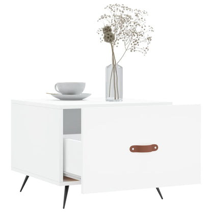 vidaXL Table basse Blanc 50x50x40 cm Bois d'ingénierie