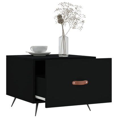 vidaXL Table basse noire 50x50x40 cm en bois d'ingénierie