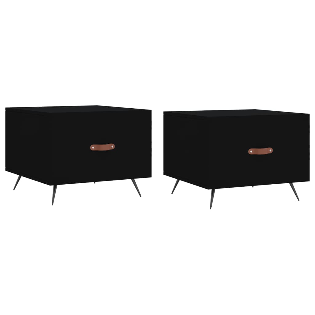 vidaXL Couchtische 2 Stk. Schwarz 50x50x40 cm Holzwerkstoff