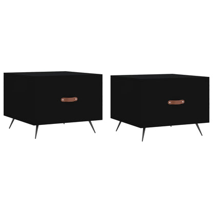 vidaXL Couchtische 2 Stk. Schwarz 50x50x40 cm Holzwerkstoff