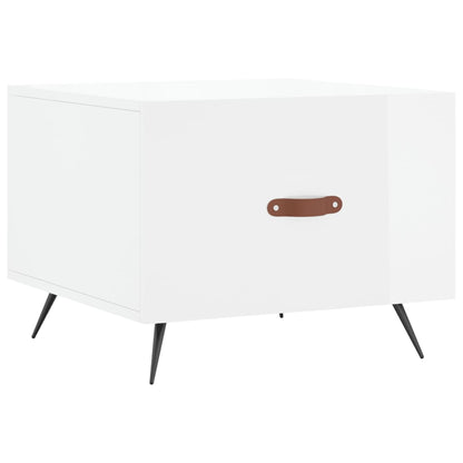 vidaXL Table basse blanc brillant 50x50x40 cm Bois d'ingénierie