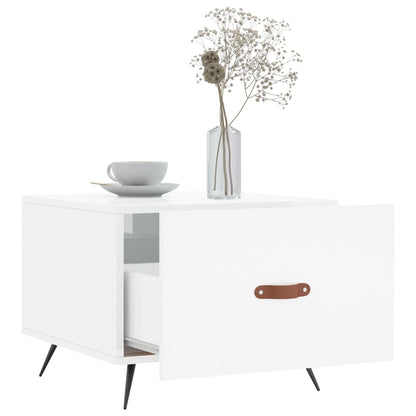 vidaXL Table basse blanc brillant 50x50x40 cm Bois d'ingénierie