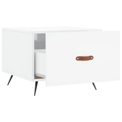 vidaXL Table basse blanc brillant 50x50x40 cm Bois d'ingénierie