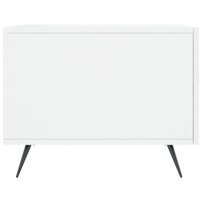 vidaXL Table basse blanc brillant 50x50x40 cm Bois d'ingénierie