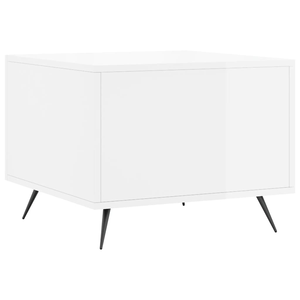 vidaXL Table basse blanc brillant 50x50x40 cm Bois d'ingénierie