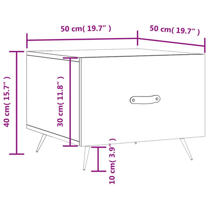 vidaXL Table basse chêne sonoma 50x50x40 cm aggloméré