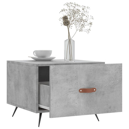 vidaXL Table basse gris béton 50x50x40 cm aggloméré