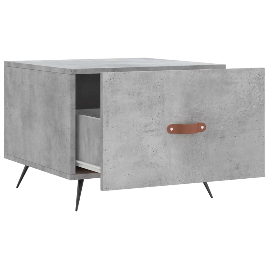 vidaXL Table basse gris béton 50x50x40 cm aggloméré