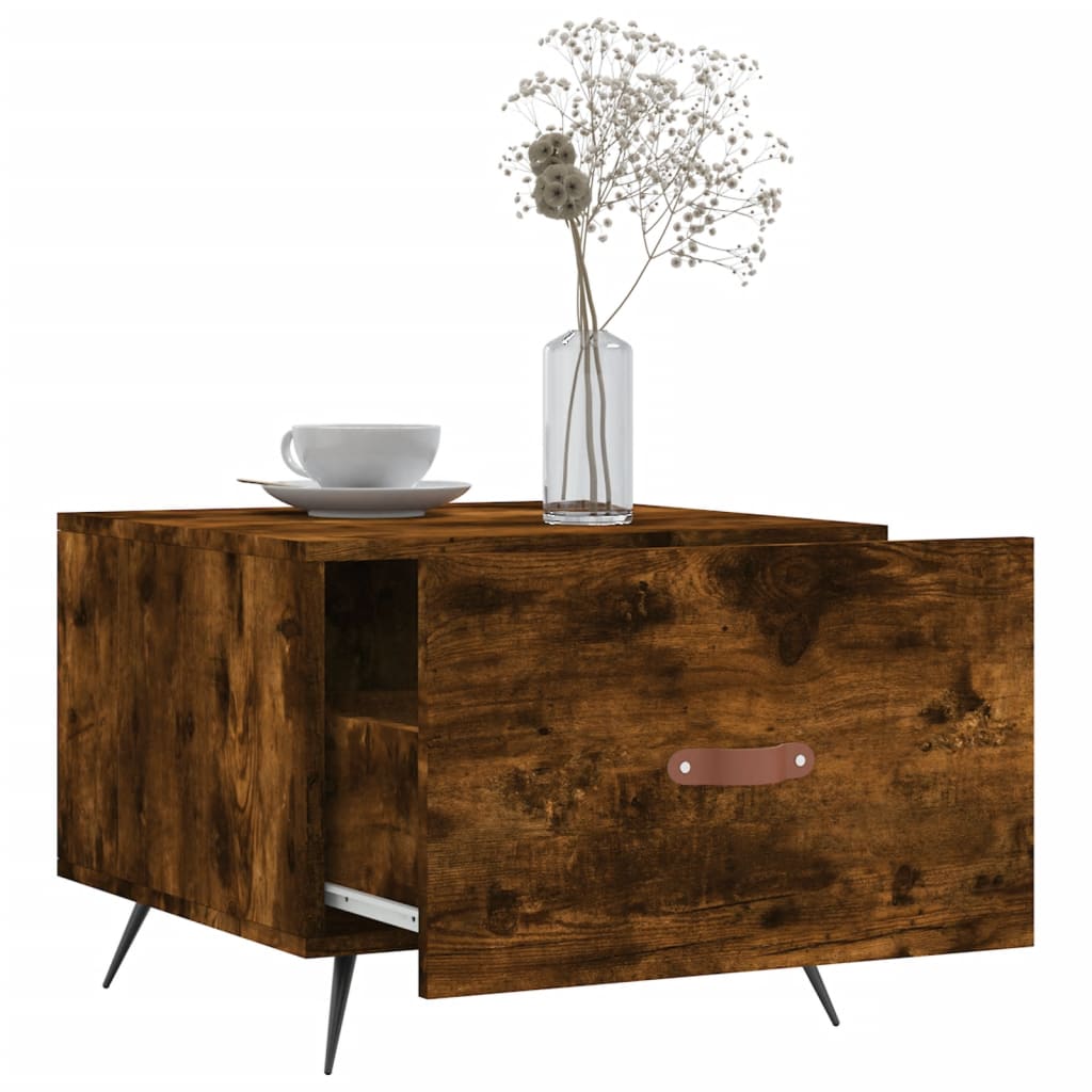 vidaXL Table basse chêne fumé 50x50x40 cm bois d'ingénierie