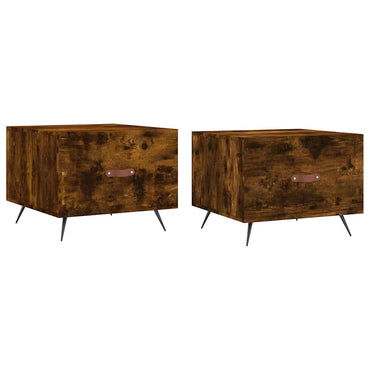 vidaXL Tables basses 2 pcs. chêne fumé 50x50x40 cm bois d'ingénierie