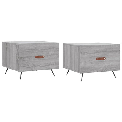 vidaXL Tables basses 2 pcs Gris Sonoma 50x50x40 cm Bois d'ingénierie