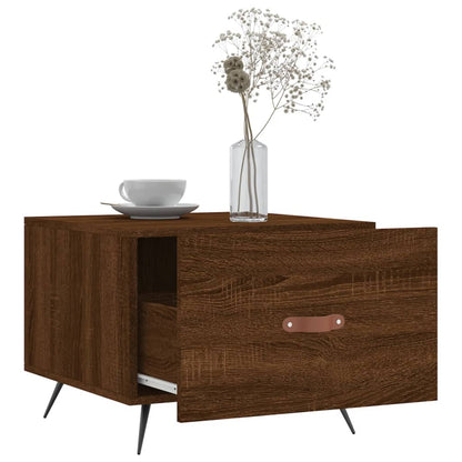 vidaXL Table basse aspect chêne marron 50x50x40 cm Bois d'ingénierie