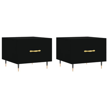 vidaXL Couchtische 2 Stk. Schwarz 50x50x40 cm Holzwerkstoff