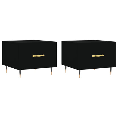 vidaXL Couchtische 2 Stk. Schwarz 50x50x40 cm Holzwerkstoff