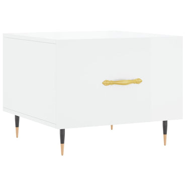 vidaXL Couchtisch Hochglanz-Weiß 50x50x40 cm Holzwerkstoff