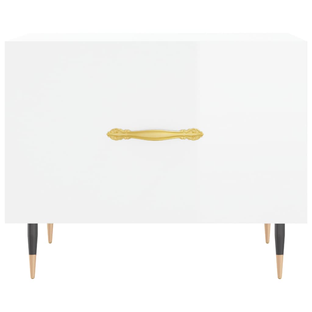 vidaXL Couchtische 2 Stk. Hochglanz-Weiß 50x50x40 cm Holzwerkstoff