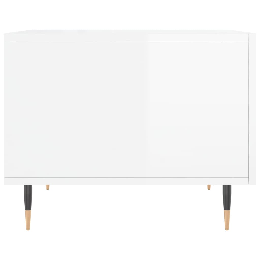 vidaXL Couchtische 2 Stk. Hochglanz-Weiß 50x50x40 cm Holzwerkstoff
