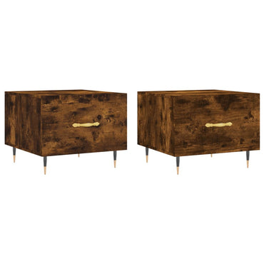 vidaXL Tables basses 2 pcs. chêne fumé 50x50x40 cm bois d'ingénierie