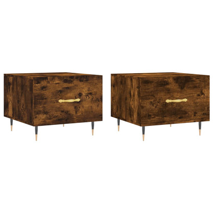 vidaXL Tables basses 2 pcs. chêne fumé 50x50x40 cm bois d'ingénierie