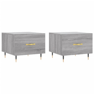 vidaXL Tables basses 2 pcs Gris Sonoma 50x50x40 cm Bois d'ingénierie