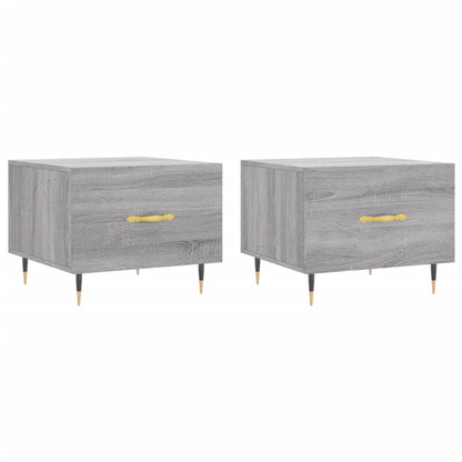 vidaXL Tables basses 2 pcs Gris Sonoma 50x50x40 cm Bois d'ingénierie