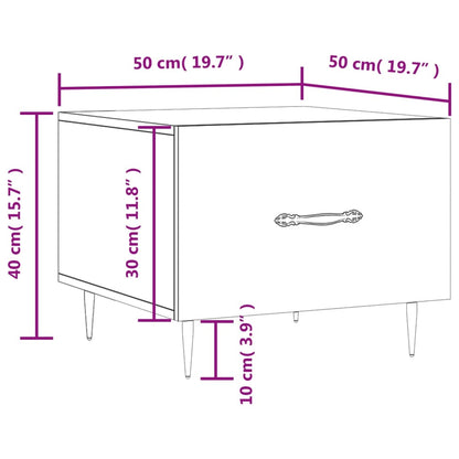 vidaXL Couchtisch Braun Eichen-Optik 50x50x40 cm Holzwerkstoff
