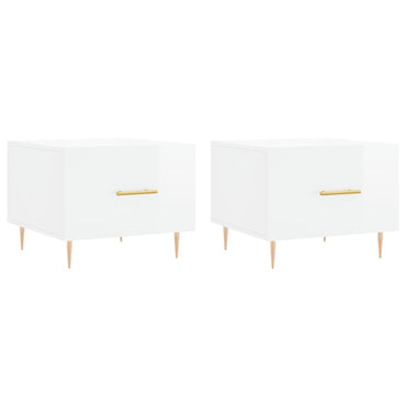 vidaXL Couchtische 2 Stk. Hochglanz-Weiß 50x50x40 cm Holzwerkstoff