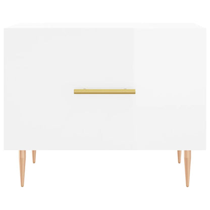 vidaXL Couchtische 2 Stk. Hochglanz-Weiß 50x50x40 cm Holzwerkstoff