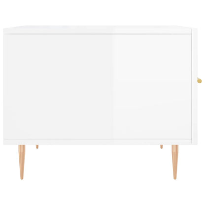 vidaXL Couchtische 2 Stk. Hochglanz-Weiß 50x50x40 cm Holzwerkstoff
