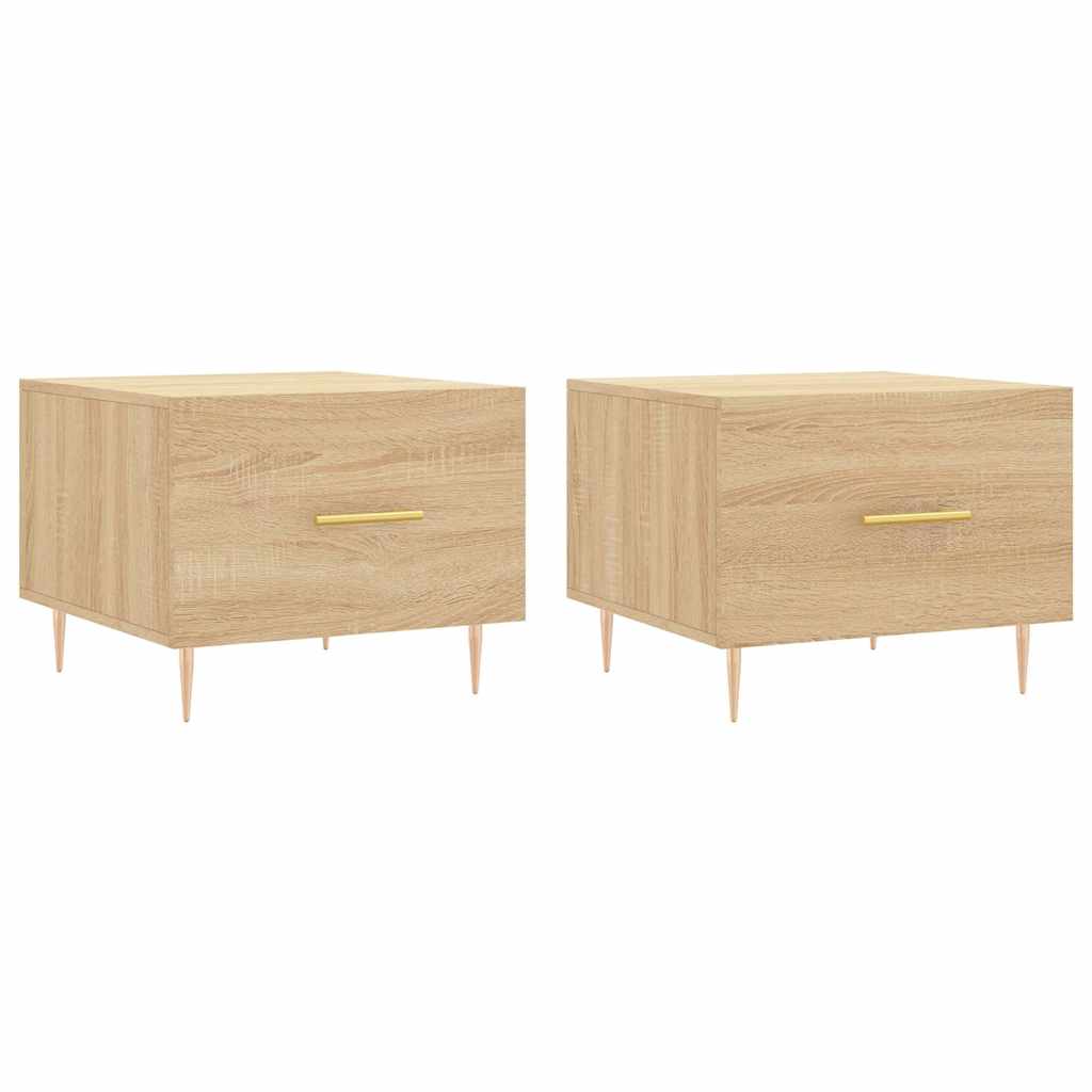 vidaXL Couchtische 2 Stk. Sonoma-Eiche 50x50x40 cm Holzwerkstoff