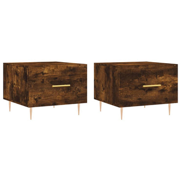 vidaXL Couchtische 2 Stk. Räuchereiche 50x50x40 cm Holzwerkstoff